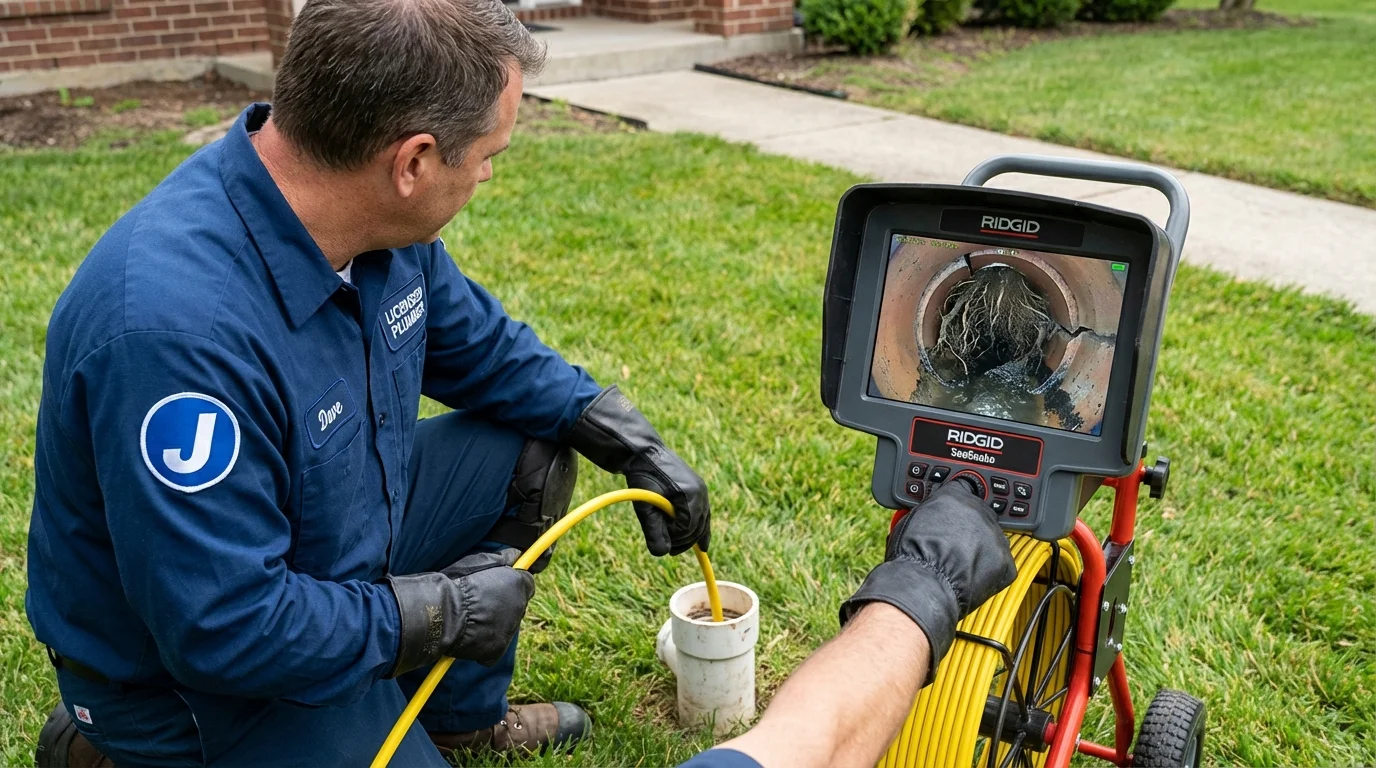 Sewer camera inspection being performed by Johns Plumbing LLC in Saraland